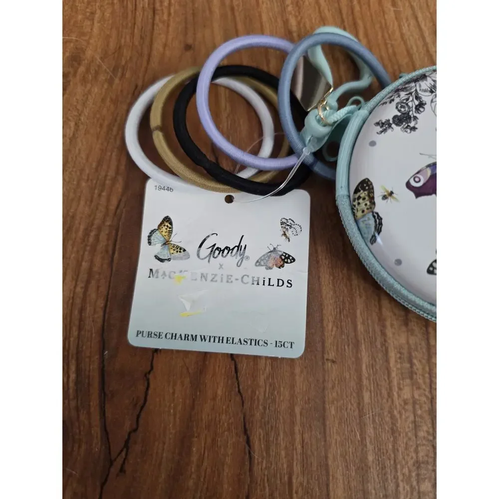 MacKenzie Childs Wet Brush Original Goody Purse Charm Elastics Btfly